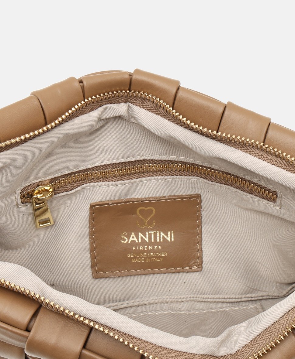 Santini Firenze Kožená messenger taška Taupe 3