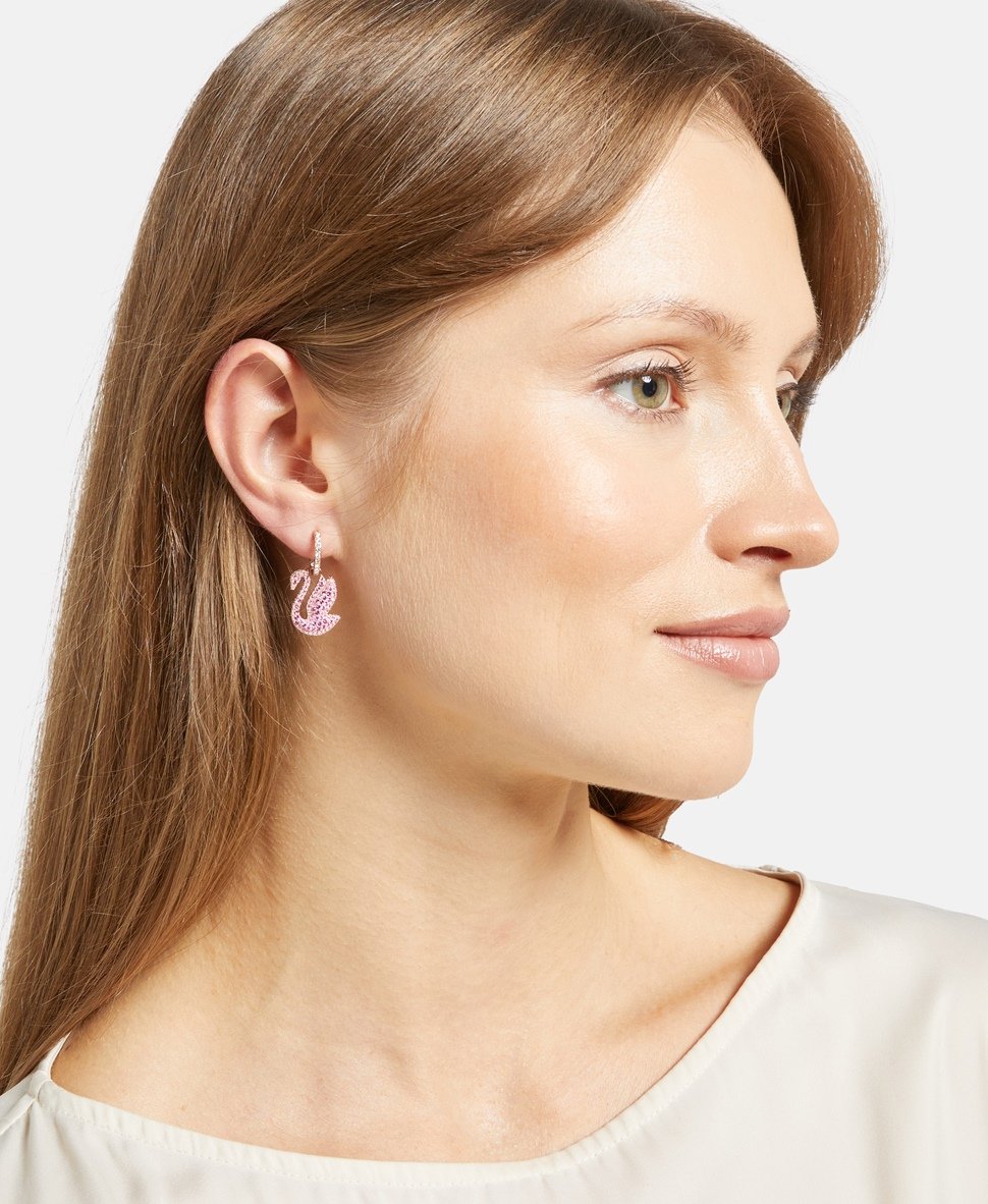 Swarovski Obručové náušnice Růžově zlatá 4