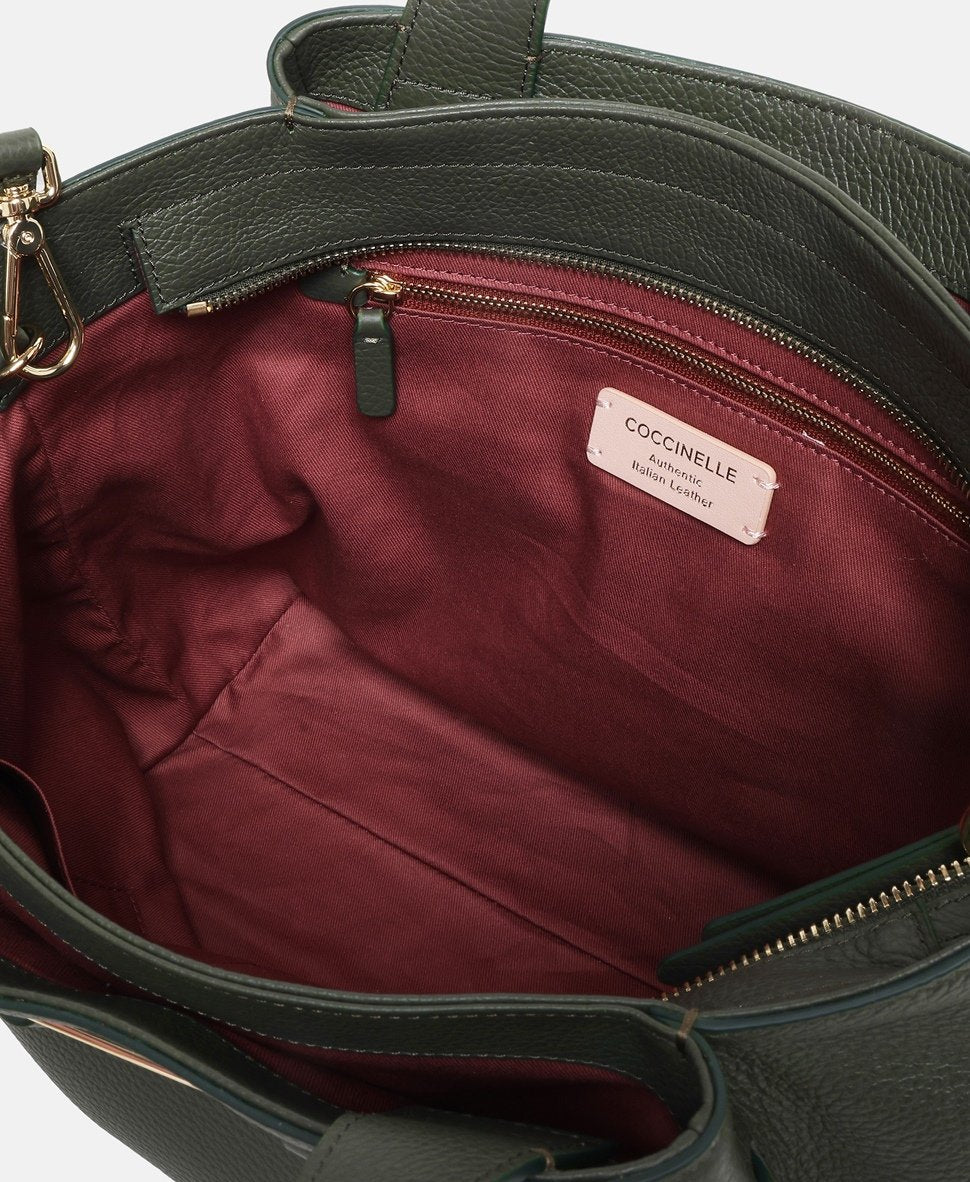 Coccinelle kožená kabelka tote Khaki 3