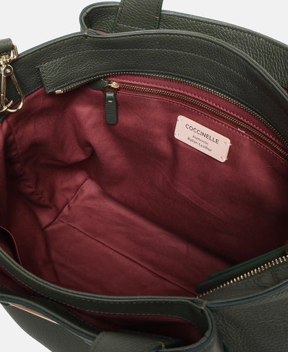 Coccinelle kožená kabelka tote Khaki 3