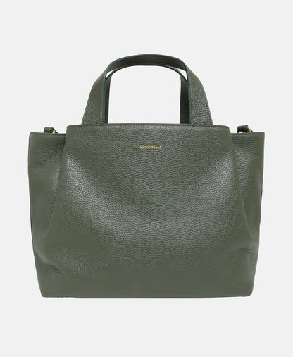 Coccinelle kožená kabelka tote Khaki 4