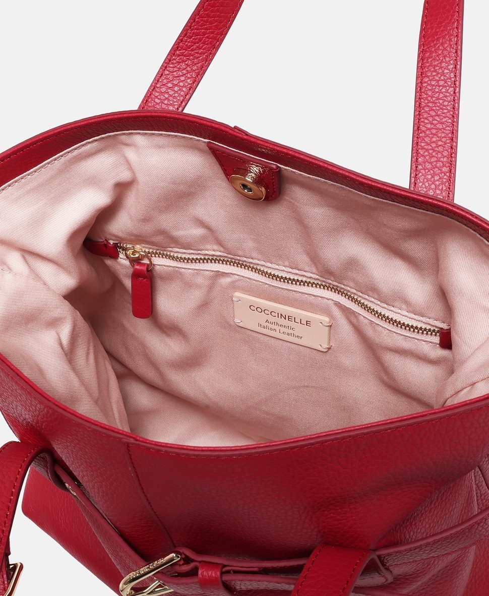 Coccinelle kožená kabelka shopper Bordó 3