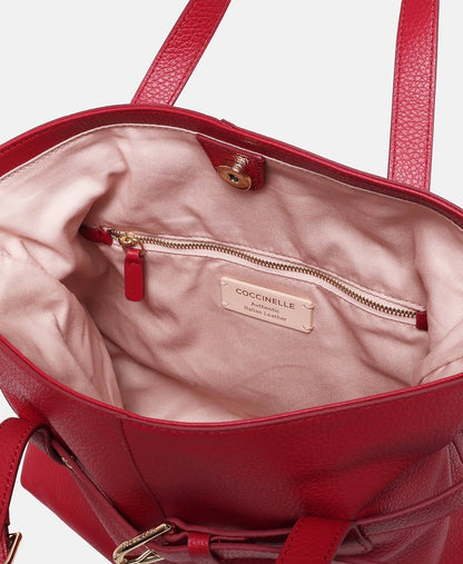 Coccinelle kožená kabelka shopper Bordó 3