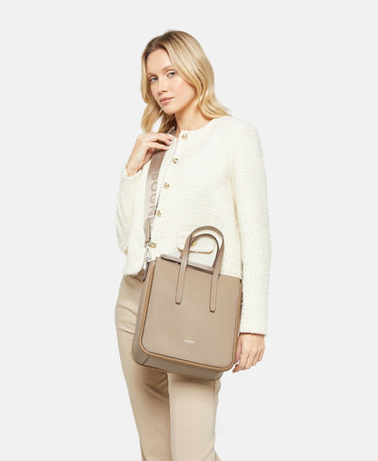 Bogner kožená kabelka tote Taupe 5