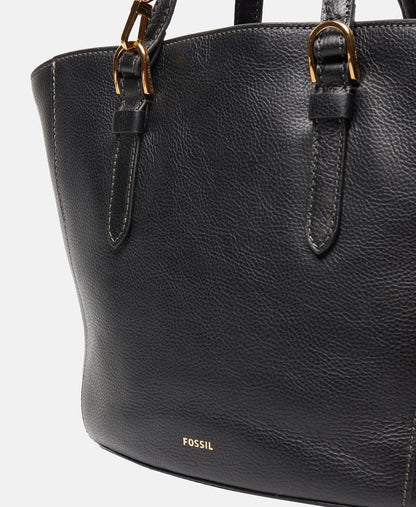 Fossil kožená kabelka shopper Černá 2