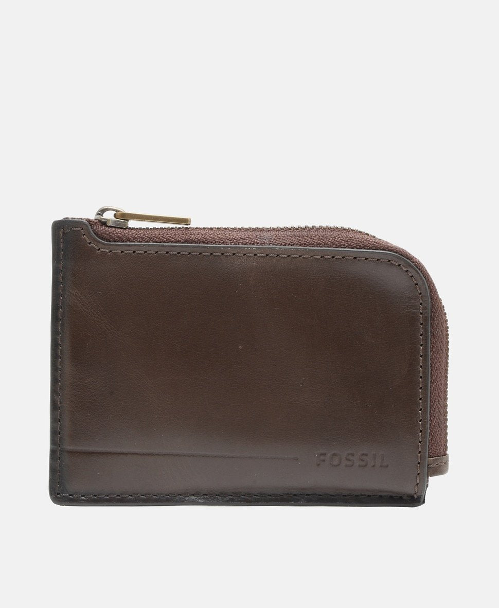 Fossil kožené pouzdro na karty Hnědá 1