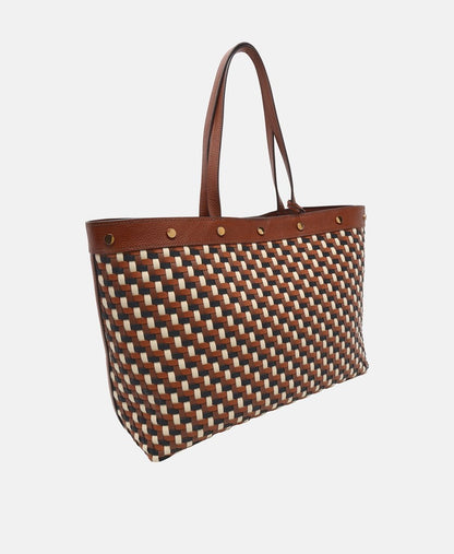 Fossil kožená kabelka tote Hnědá 1