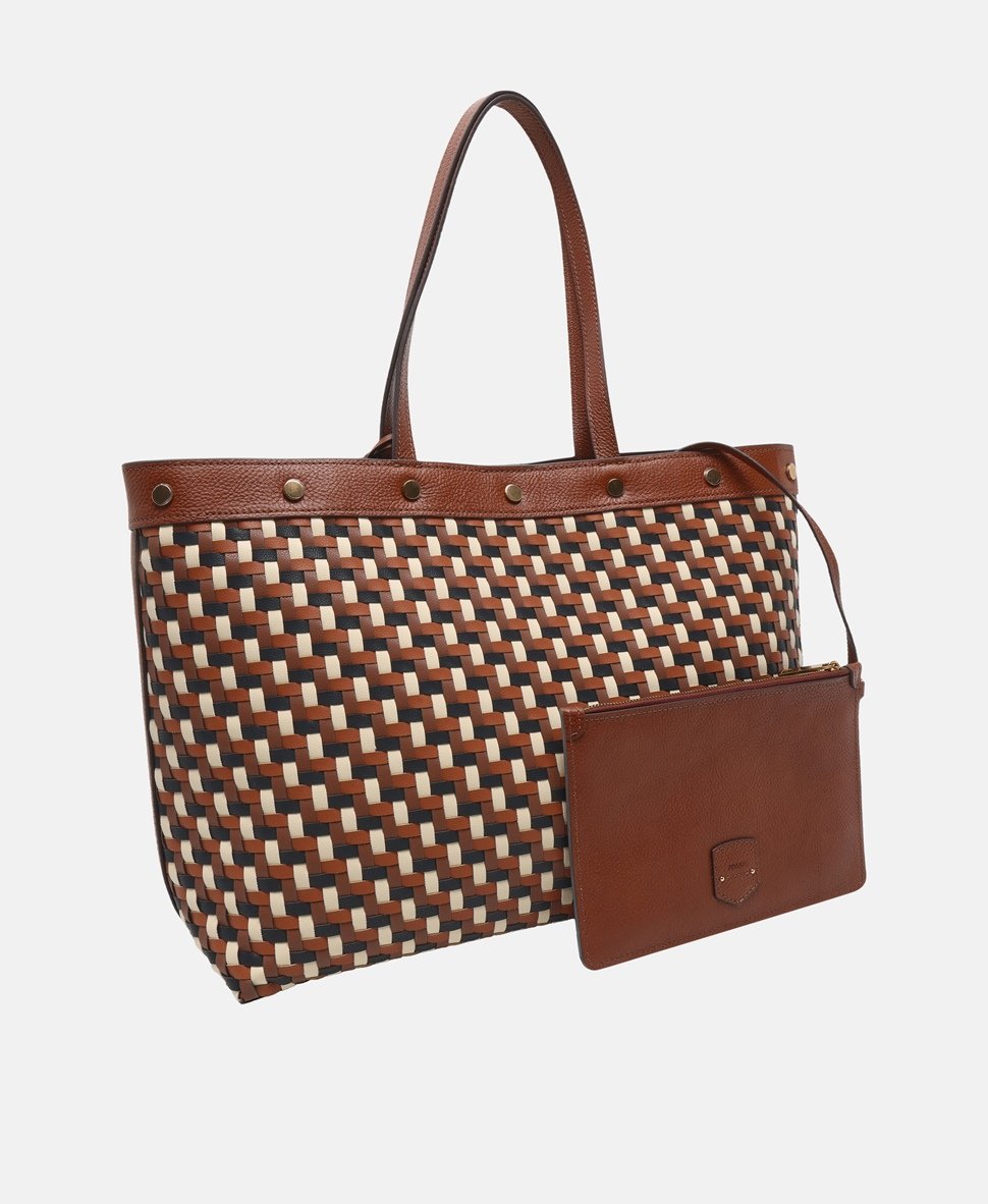Fossil kožená kabelka tote Hnědá 2