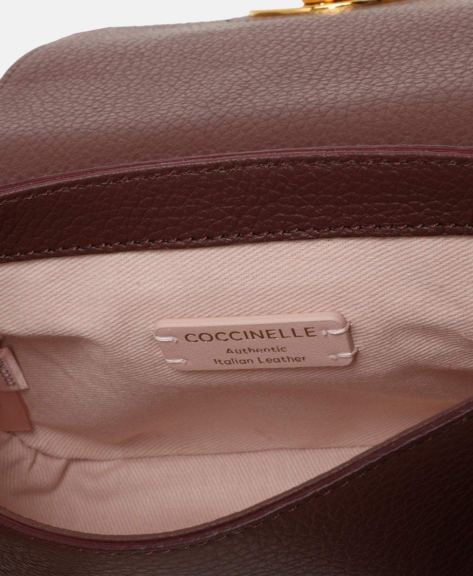 Coccinelle Kožená messenger taška Vínová 3