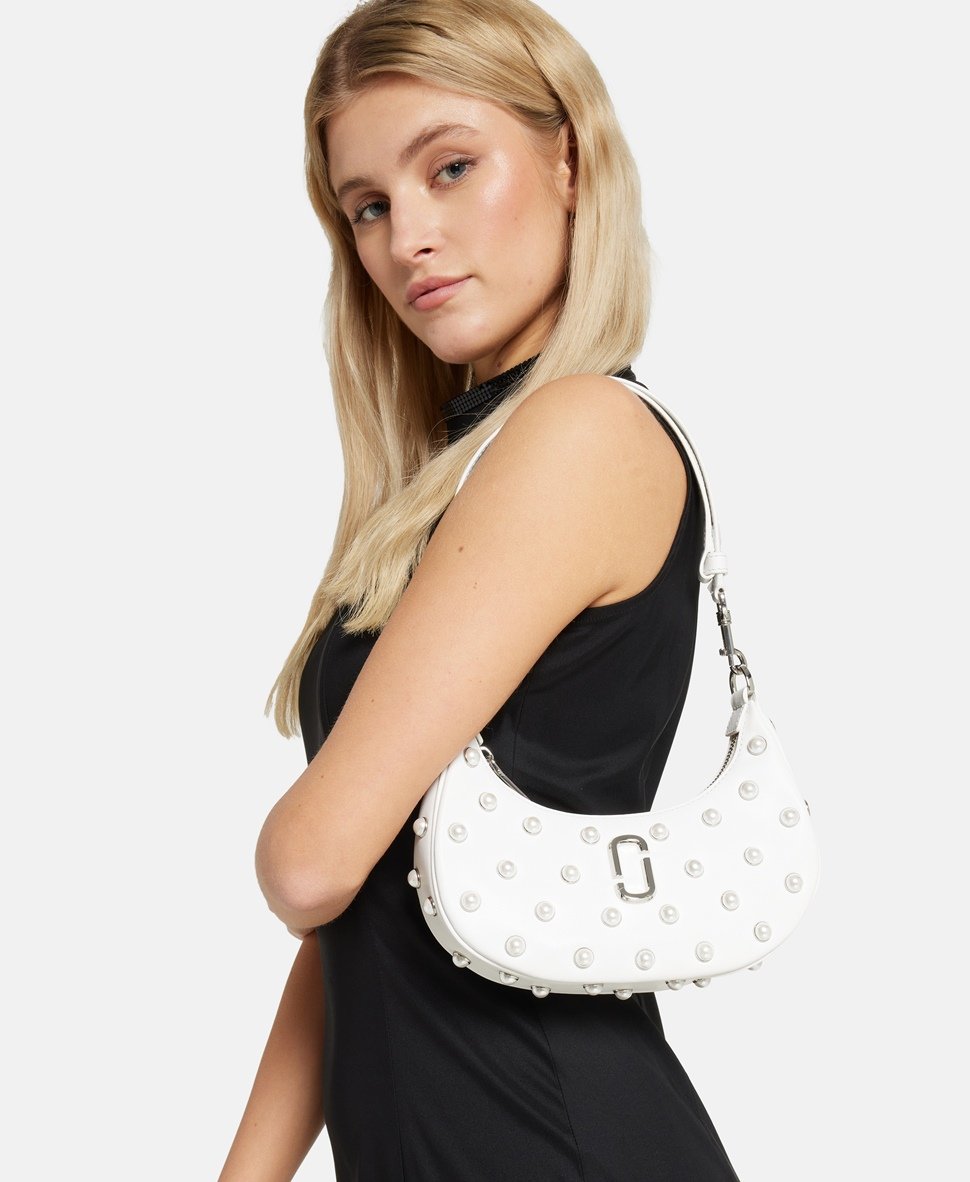 Marc Jacobs Kožená kabelka přes rameno Bílá 5