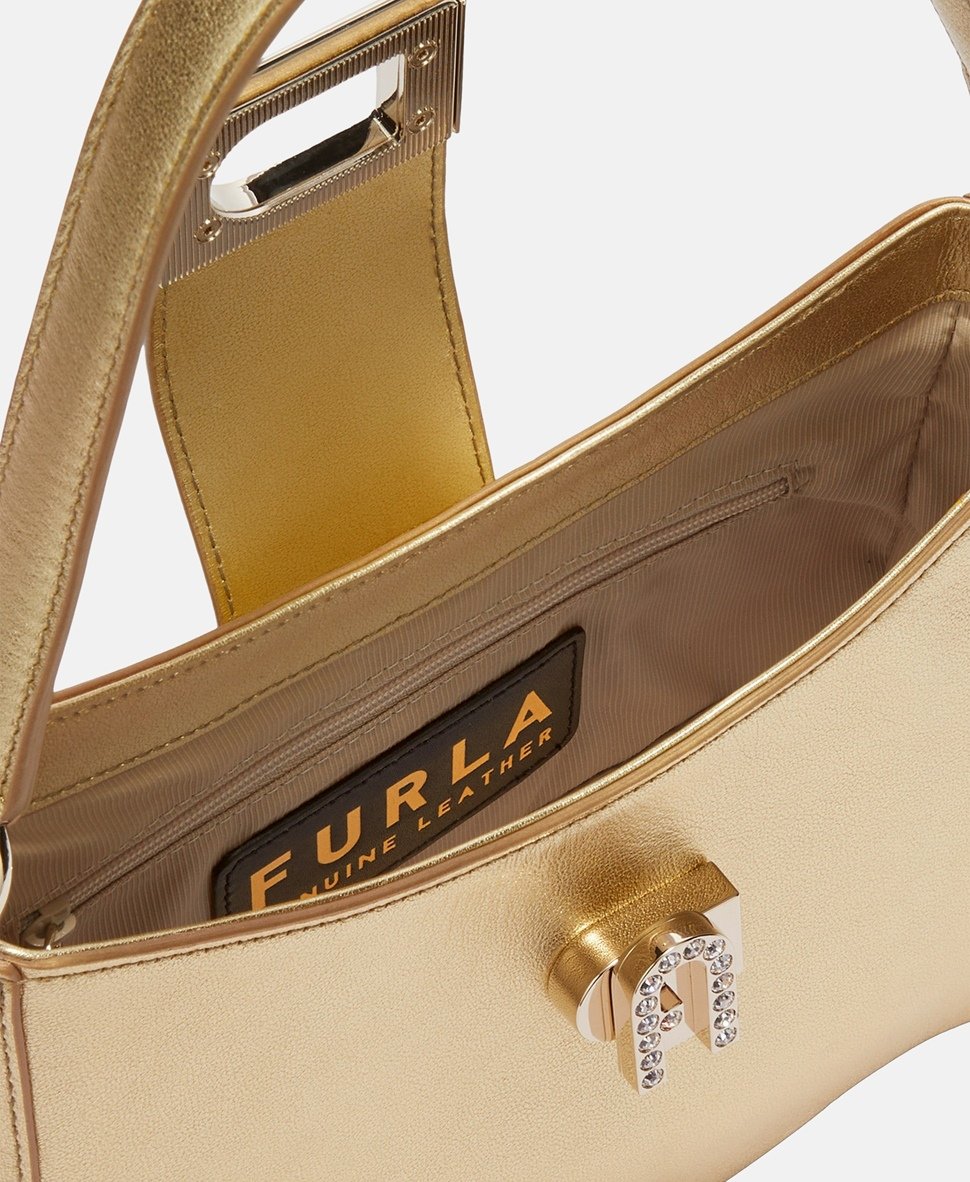 Furla kožená kabelka Zlatá 3