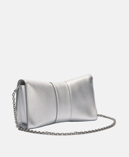 Furla Kožená kabelka přes rameno Stříbrná 4