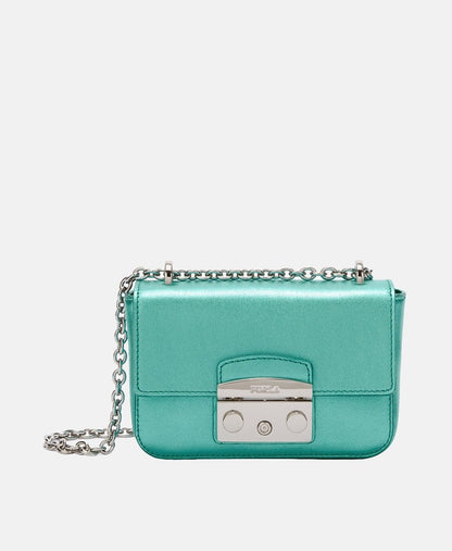 Furla Kožená messenger taška Šedá 1