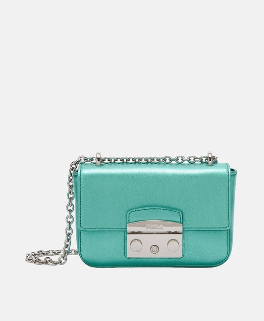 Furla Kožená messenger taška Šedá 1
