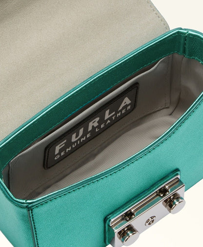Furla Kožená messenger taška Šedá 3