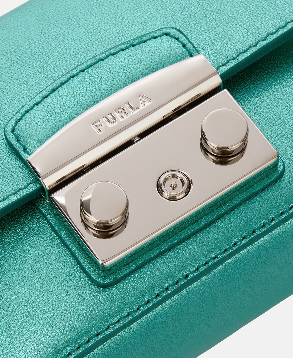 Furla Kožená messenger taška Šedá 4