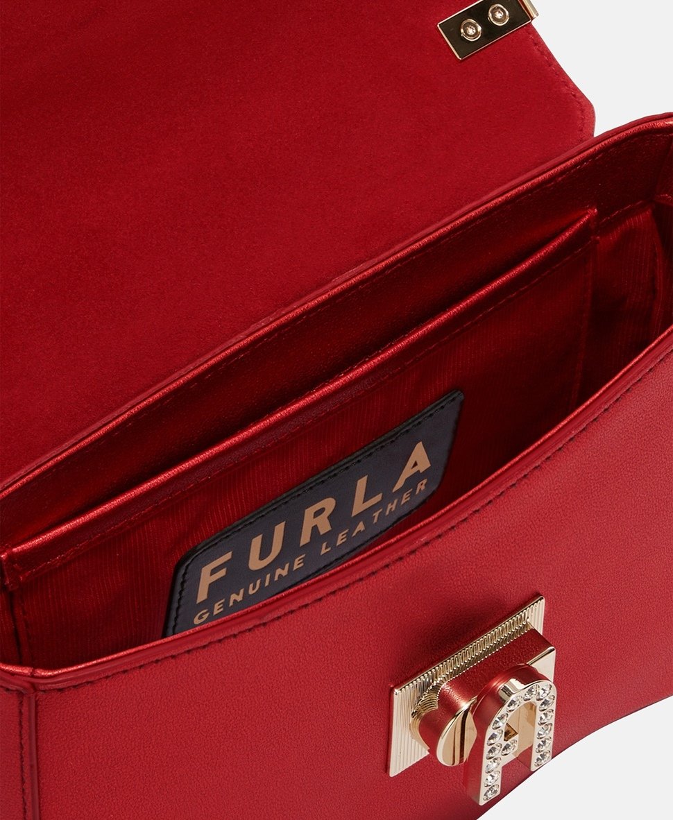 Furla Kožená messenger taška Červená 3