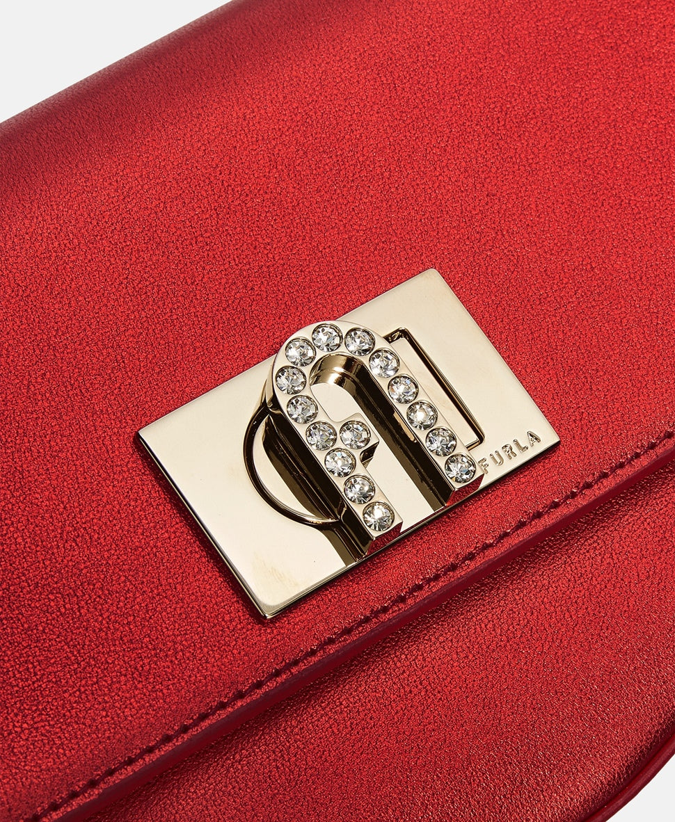 Furla Kožená messenger taška Červená 4