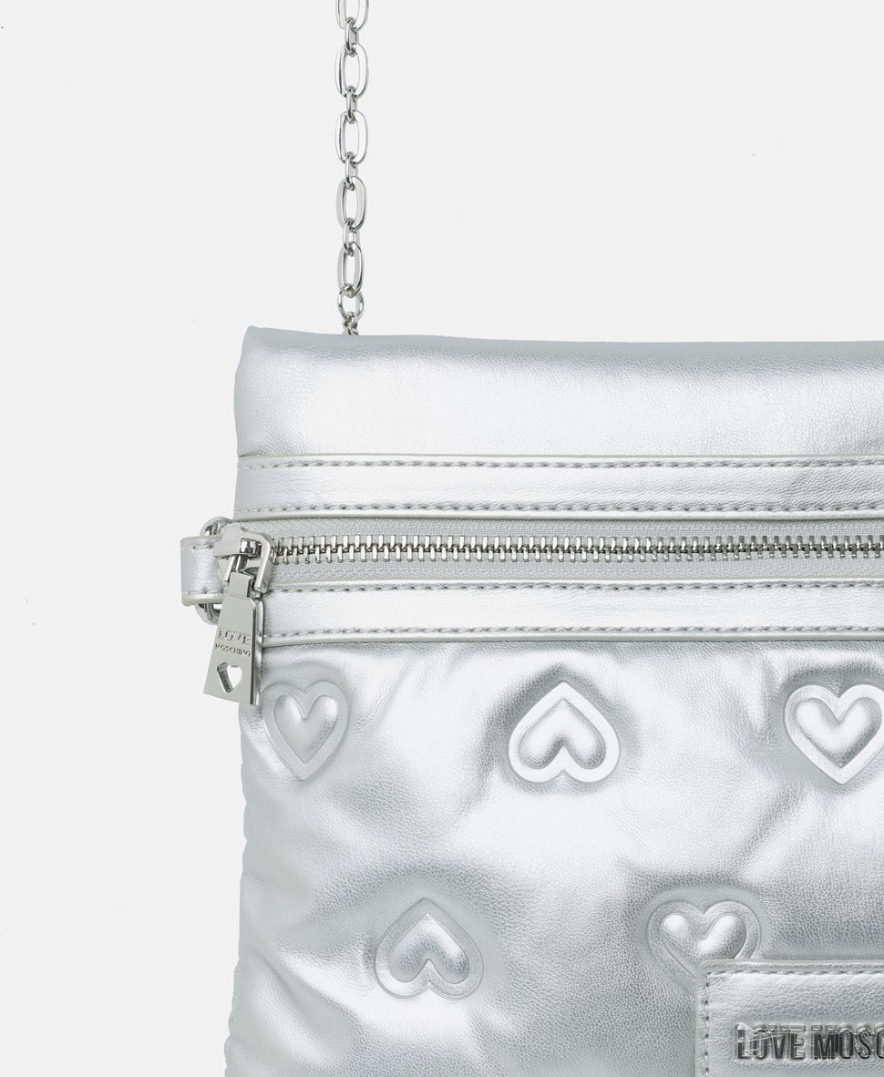 Love Moschino kabelka přes rameno Stříbrná 2