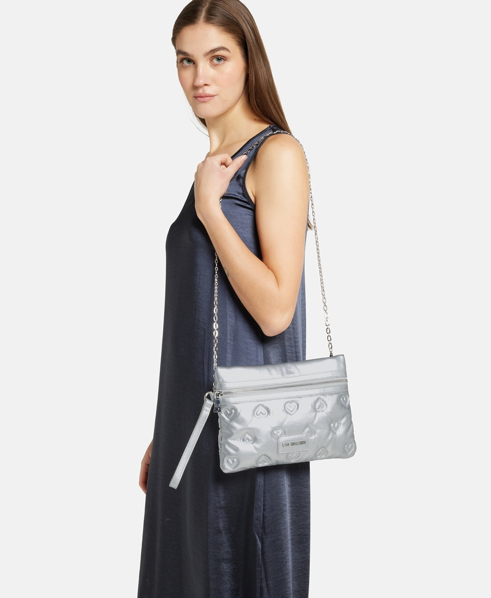 Love Moschino kabelka přes rameno Stříbrná 5