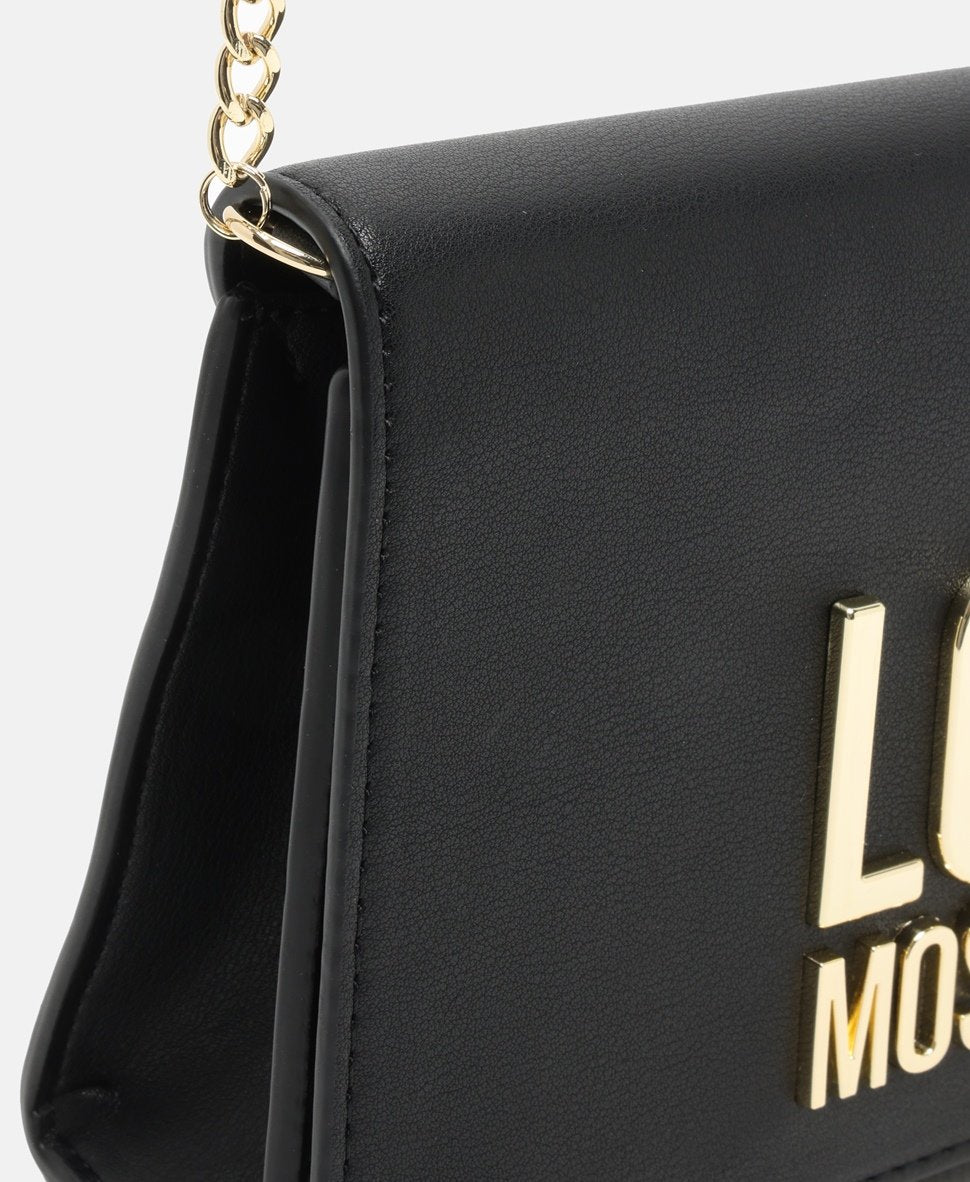 Love Moschino Kožená messenger taška Černá 2