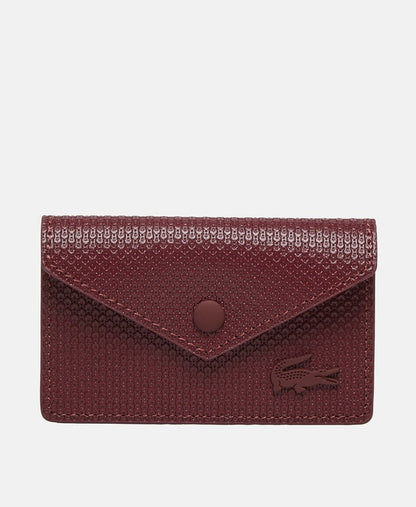 Lacoste kožené pouzdro na karty Bordó 1