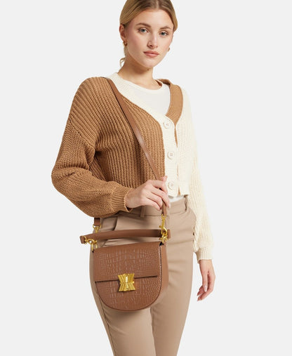 Kassandre kožená kabelka Camel 5