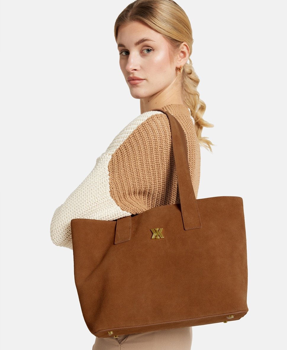 Kassandre kožená kabelka tote Camel 5