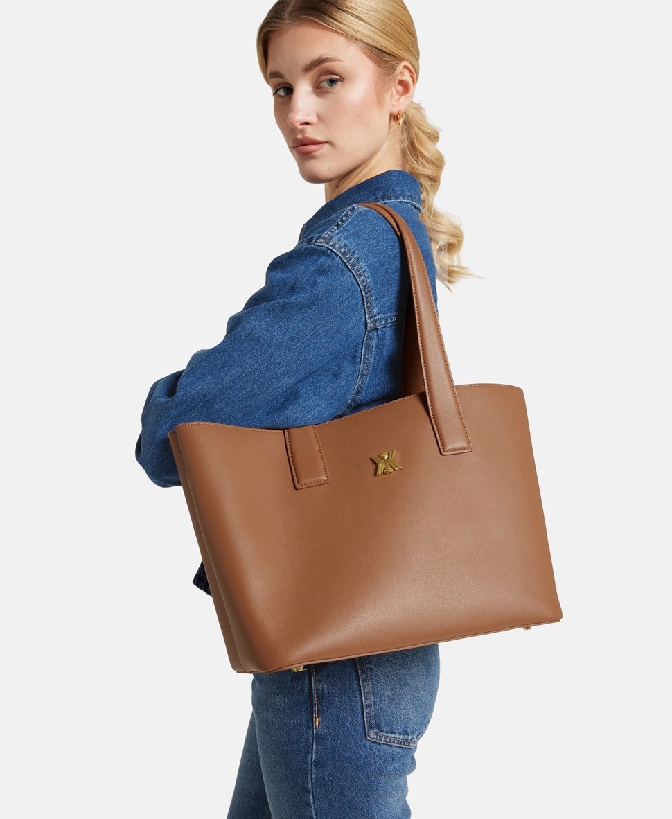 Kassandre kožená kabelka tote Camel 5
