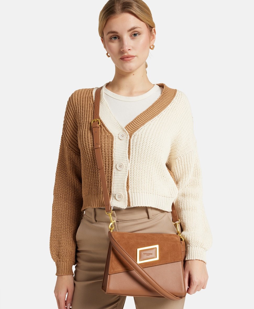 Kassandre kožená kabelka Camel 5