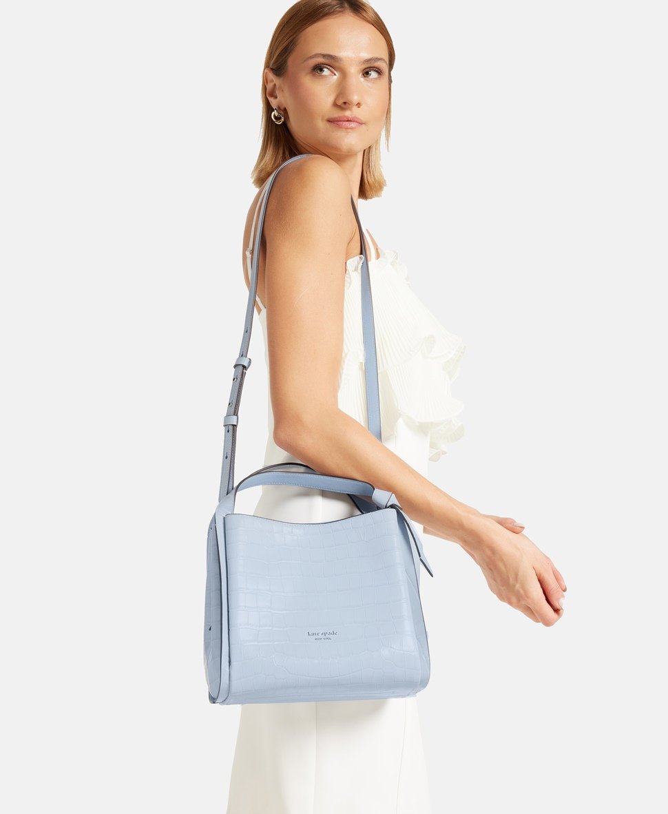 Kate Spade kožená kabelka Modrá 5