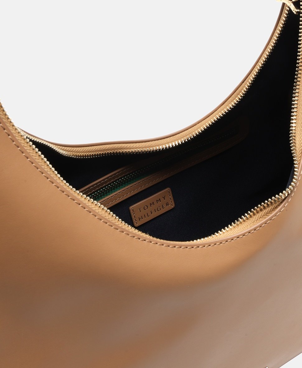 Tommy Hilfiger Kožená kabelka přes rameno Khaki 3