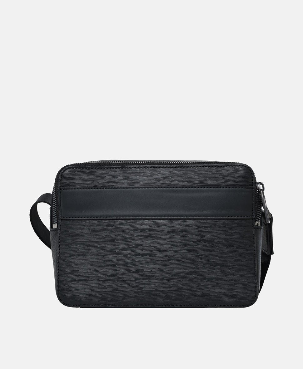 Tommy Hilfiger Kožená messenger taška Černá 4