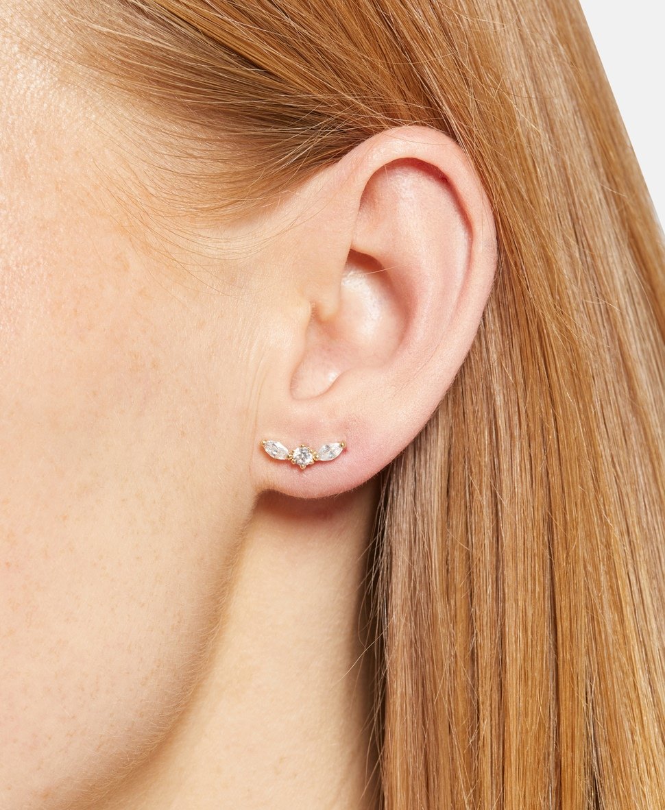 Lawrence Grey Fine Jewelry Puzetové náušnice 14K Zlatá 3