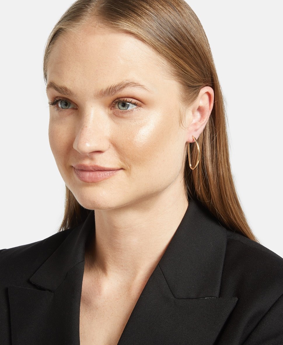 By Adina Eden Obručové náušnice Zlatá 3