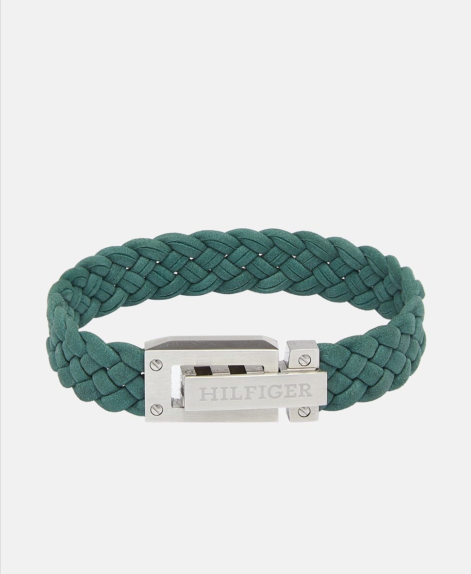 Tommy Hilfiger kožený náramek Stříbrná 1