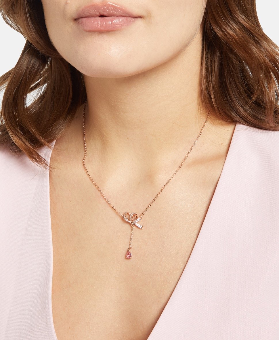 Swarovski řetízek s přívěskem Růžově zlatá 4