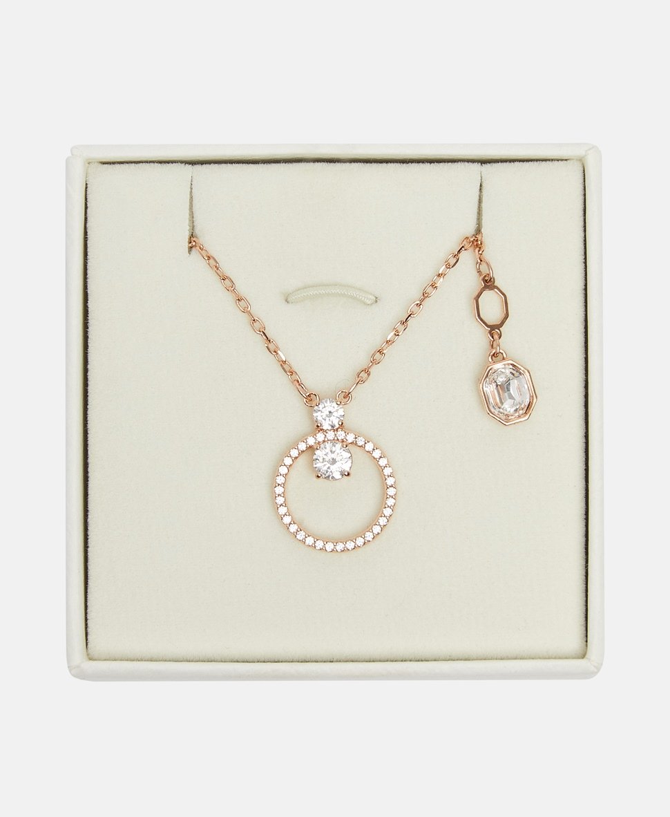 Swarovski řetízek s přívěskem Růžově zlatá 3