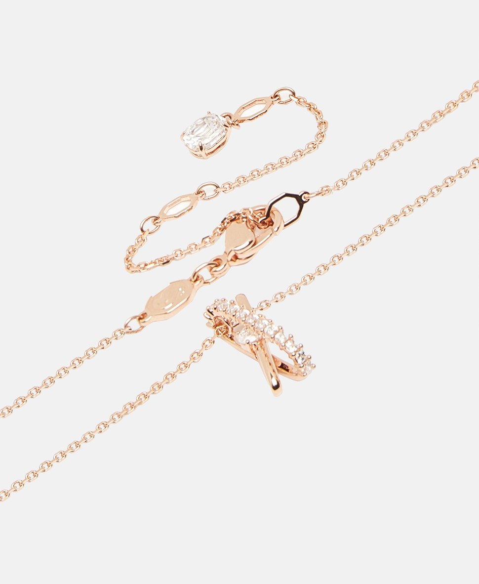 Swarovski řetízek s přívěskem Růžově zlatá 2
