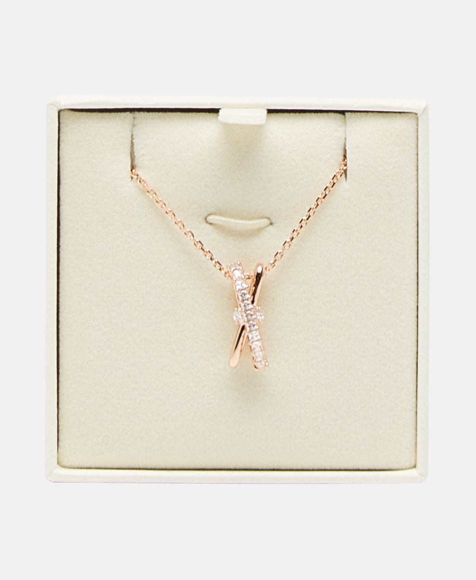 Swarovski řetízek s přívěskem Růžově zlatá 3