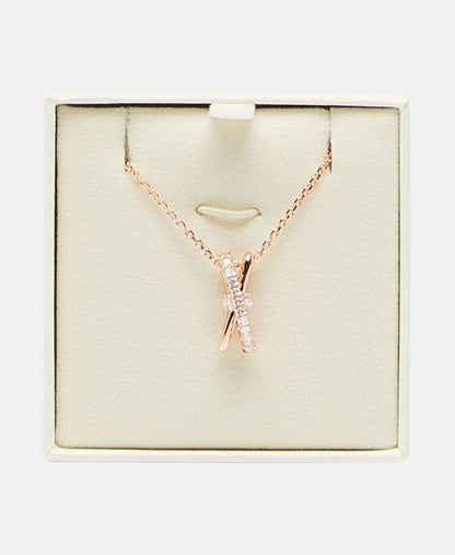 Swarovski řetízek s přívěskem Růžově zlatá 3