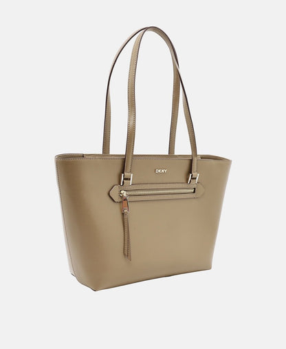 DKNY kožená kabelka shopper Taupe 1