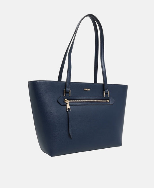 DKNY kožená kabelka shopper Tmavě modrá 1