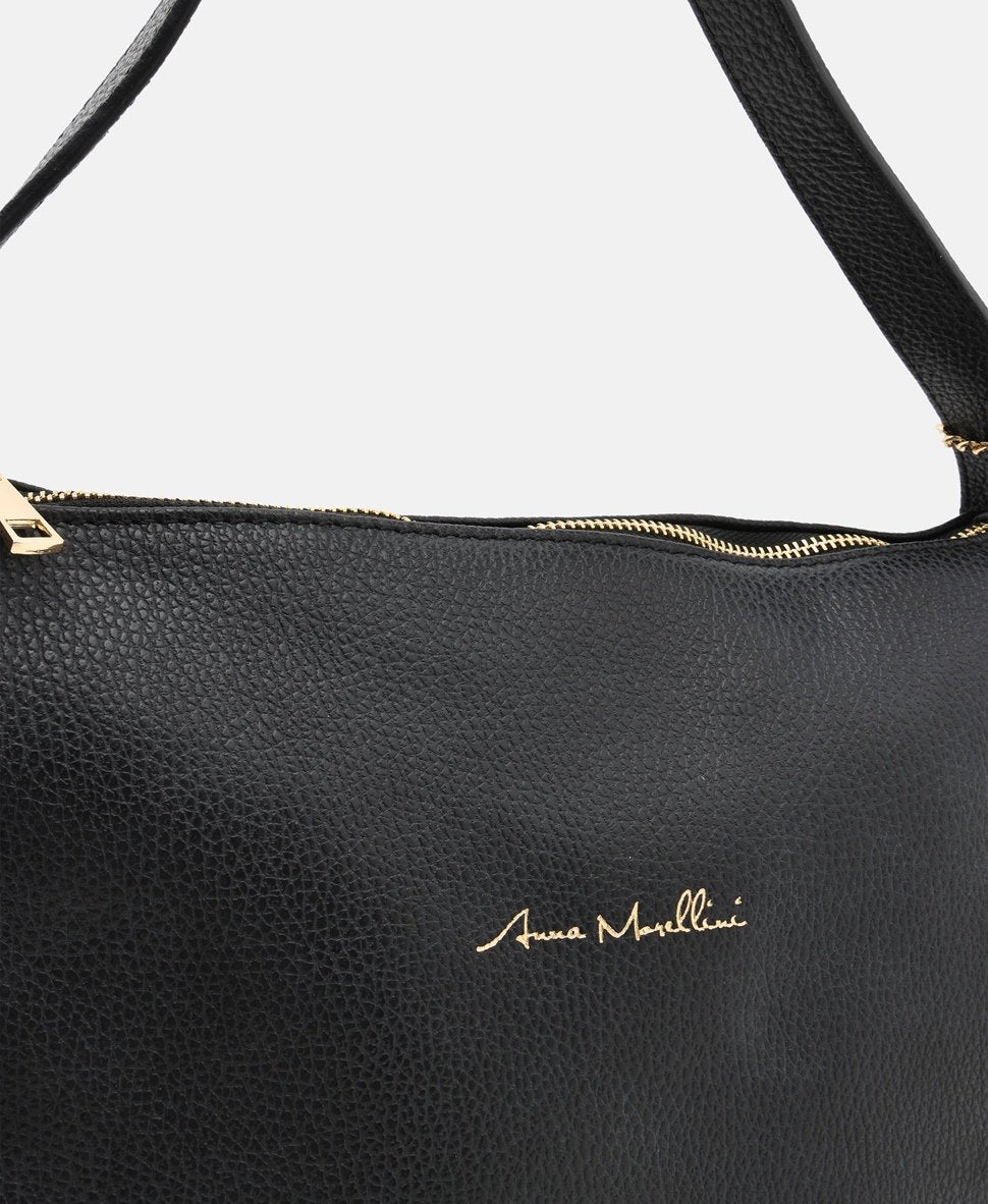 Anna Morellini kožená kabelka shopper Černá 2