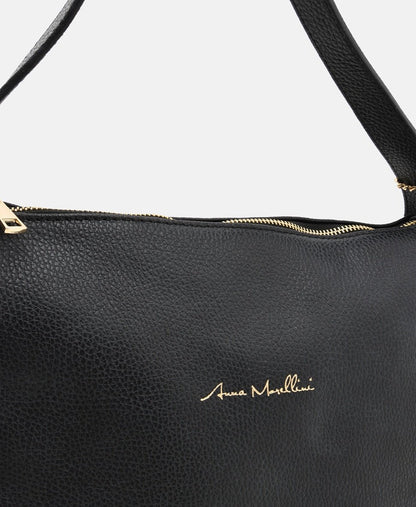 Anna Morellini kožená kabelka shopper Černá 2