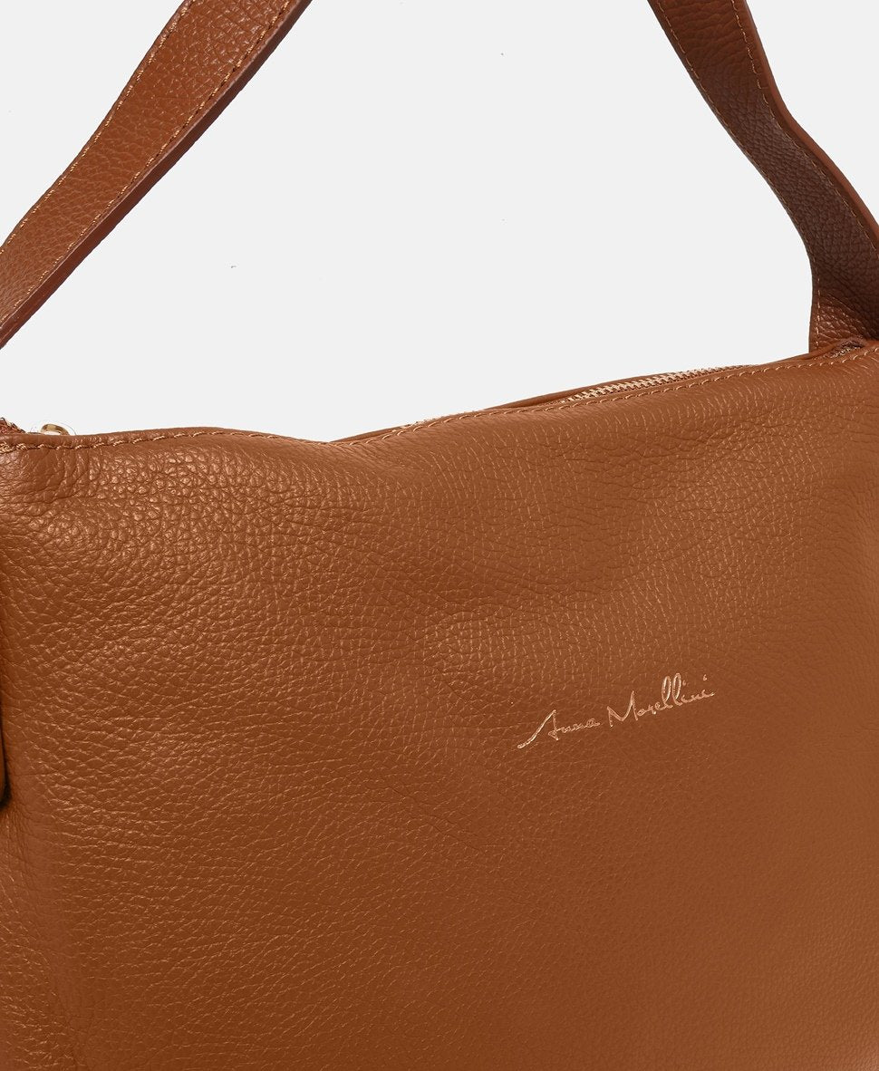 Anna Morellini kožená kabelka shopper Camel 2