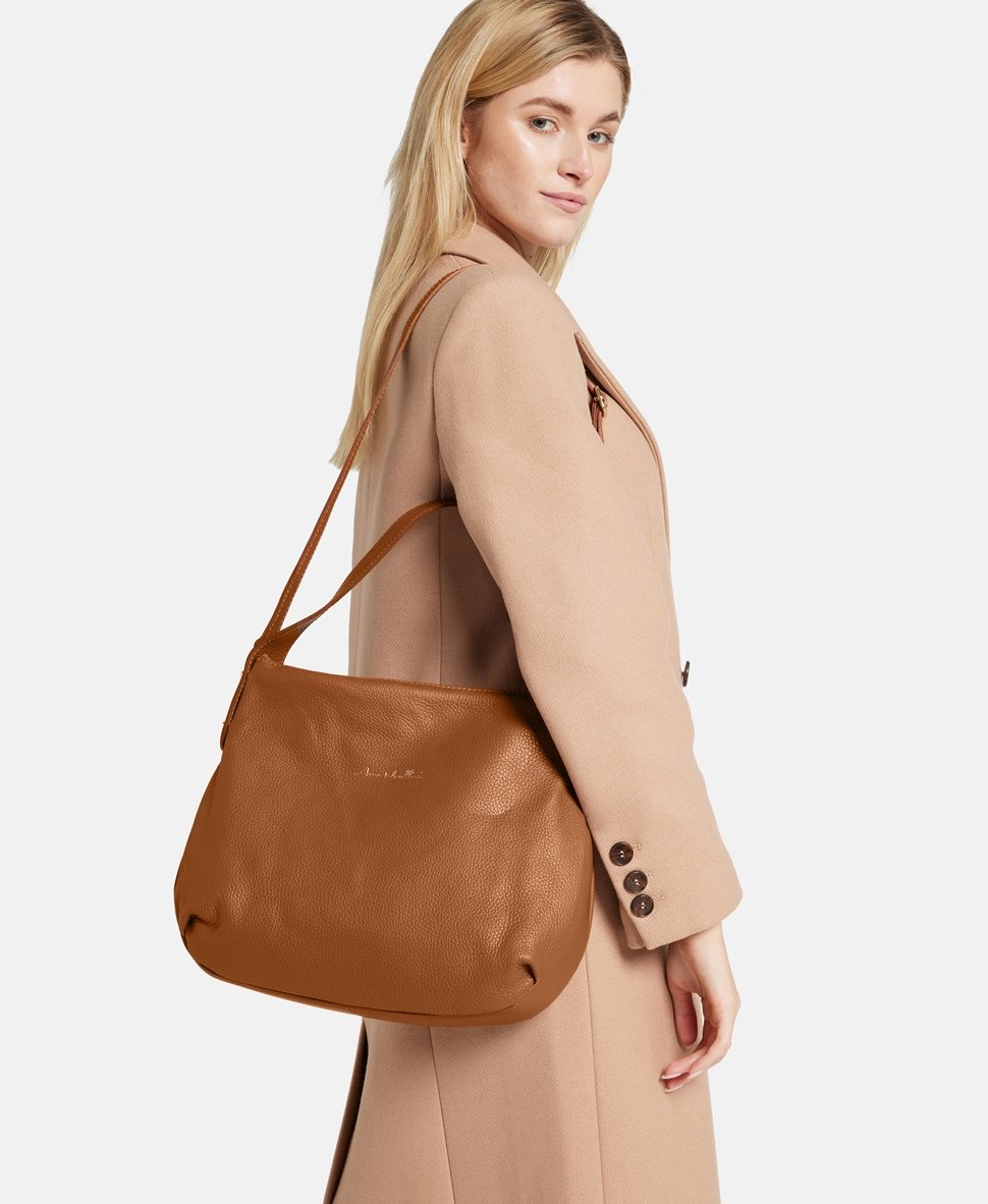 Anna Morellini kožená kabelka shopper Camel 5