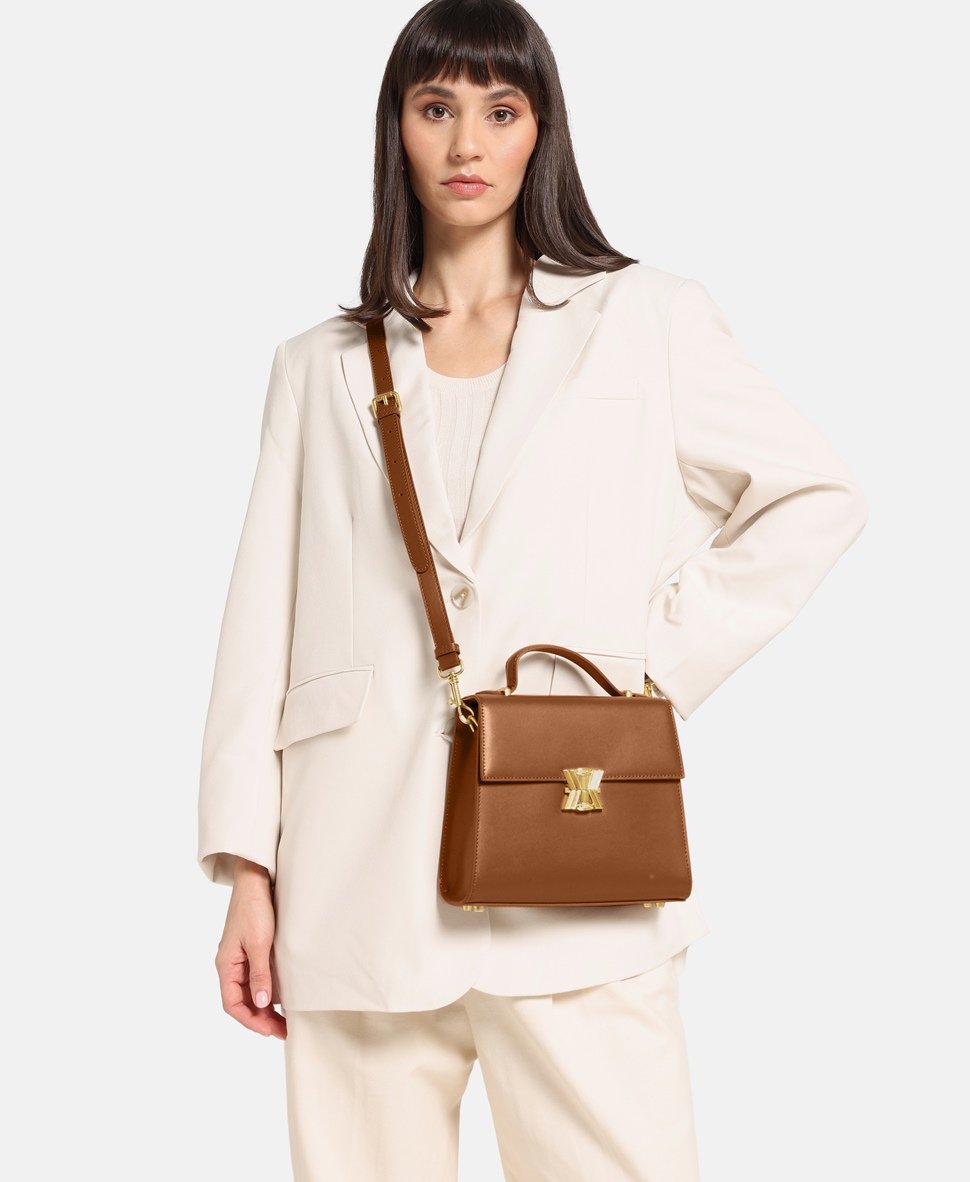 Kassandre kožená kabelka Camel 5
