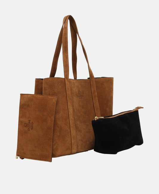 Santini Firenze kožená kabelka shopper Camel 1