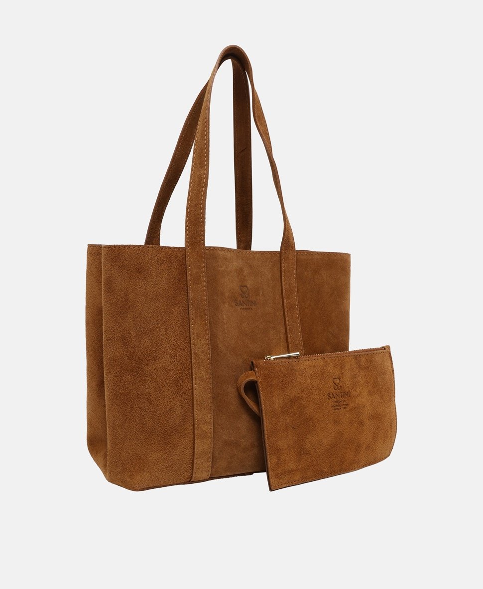 Santini Firenze kožená kabelka shopper Camel 2